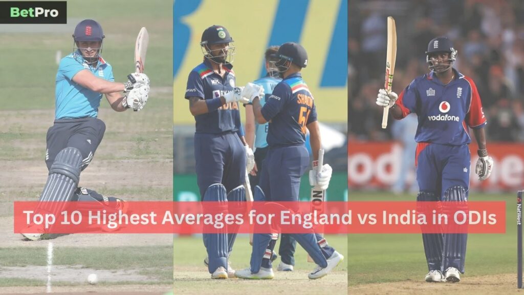 Highest Averages for England vs India in ODIs