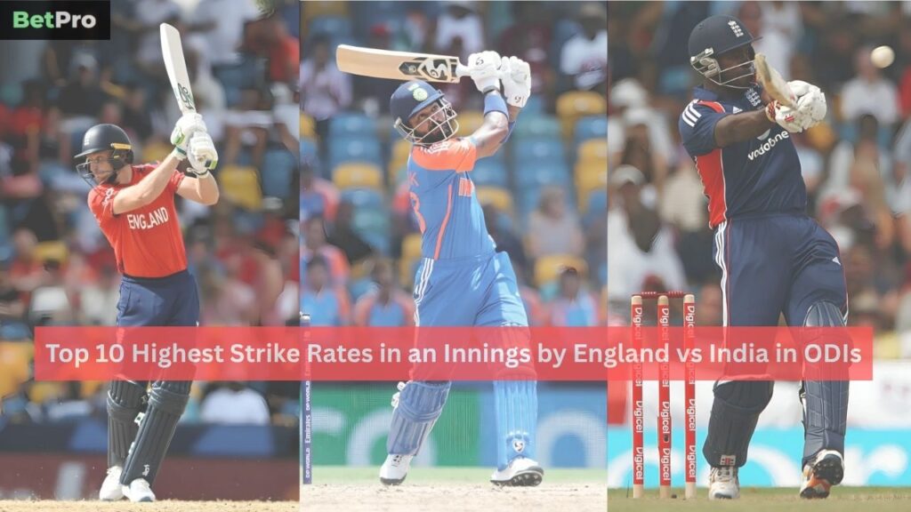 Highest Strike Rates in an Innings by England vs India in ODIs